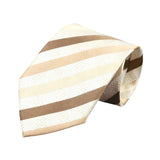 Beige Brown Striped Necktie