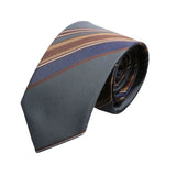Gray Brown Striped Necktie