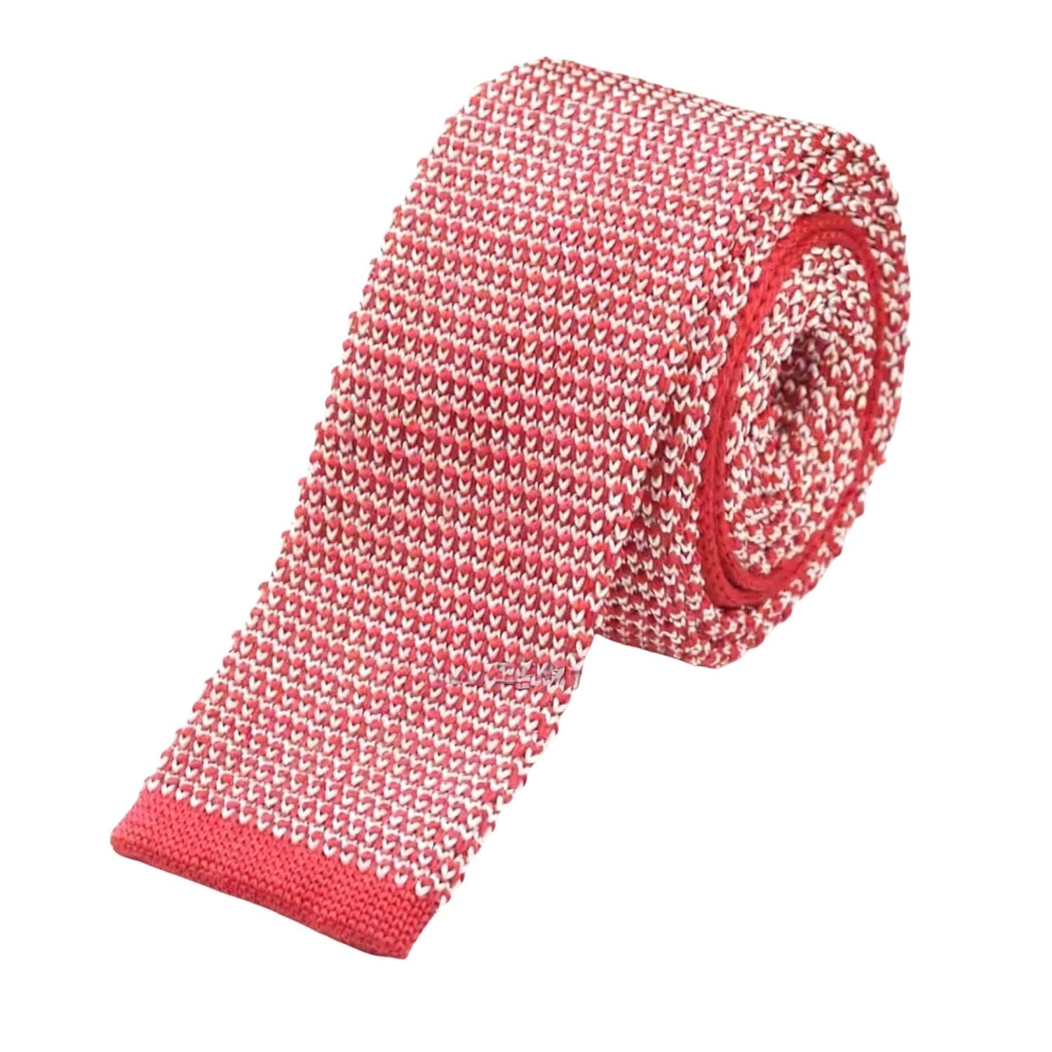Red With White Geometric Pattern Necktie