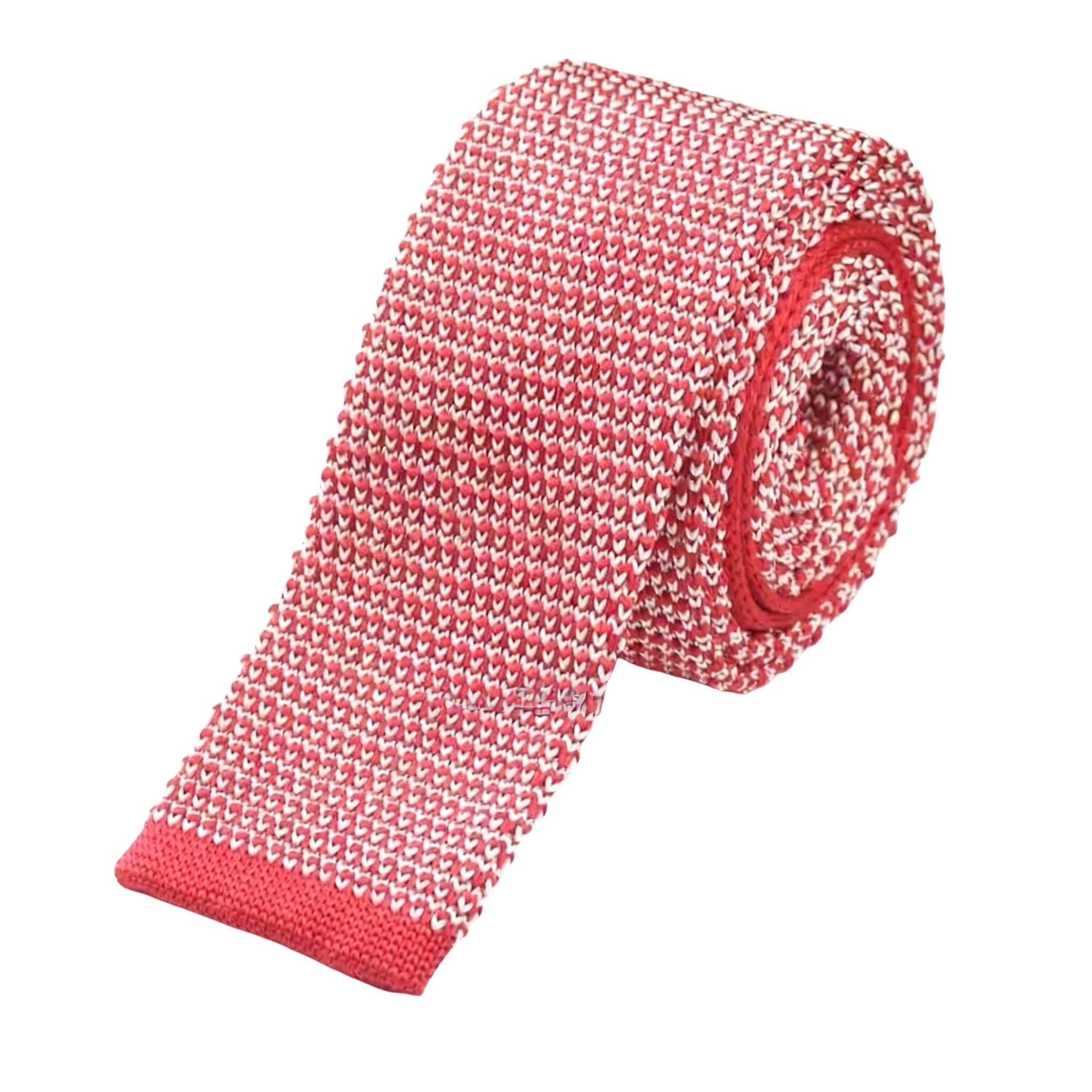 Red White Dot Knitted Necktie