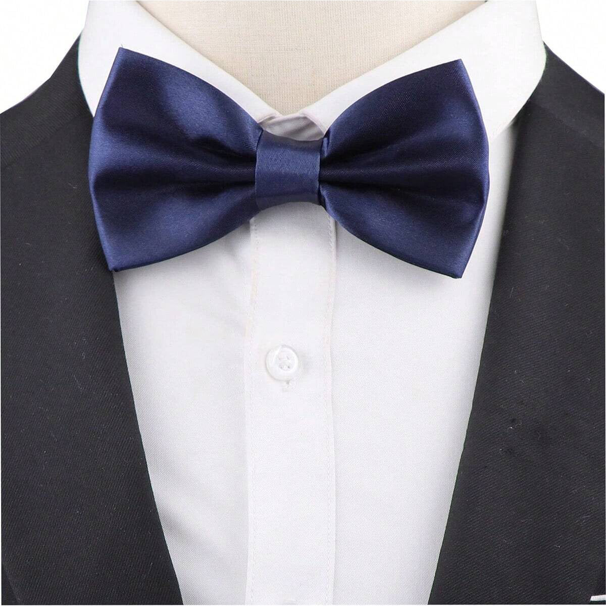 ZONFAZ Silk Solid Color Bowtie for Men Classical Formal Casual Wedding Business Bow Tie