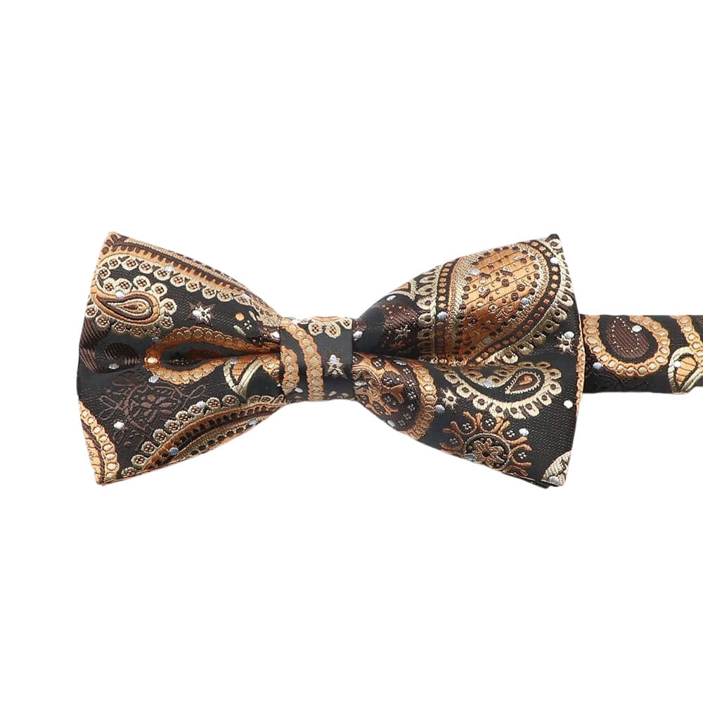 Black Gold Paisley Bowtie