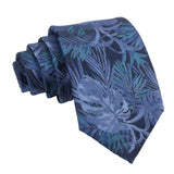 Blue Green Leaf Necktie