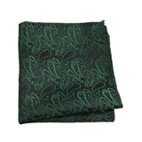 Black Green Paisley Pocket Square