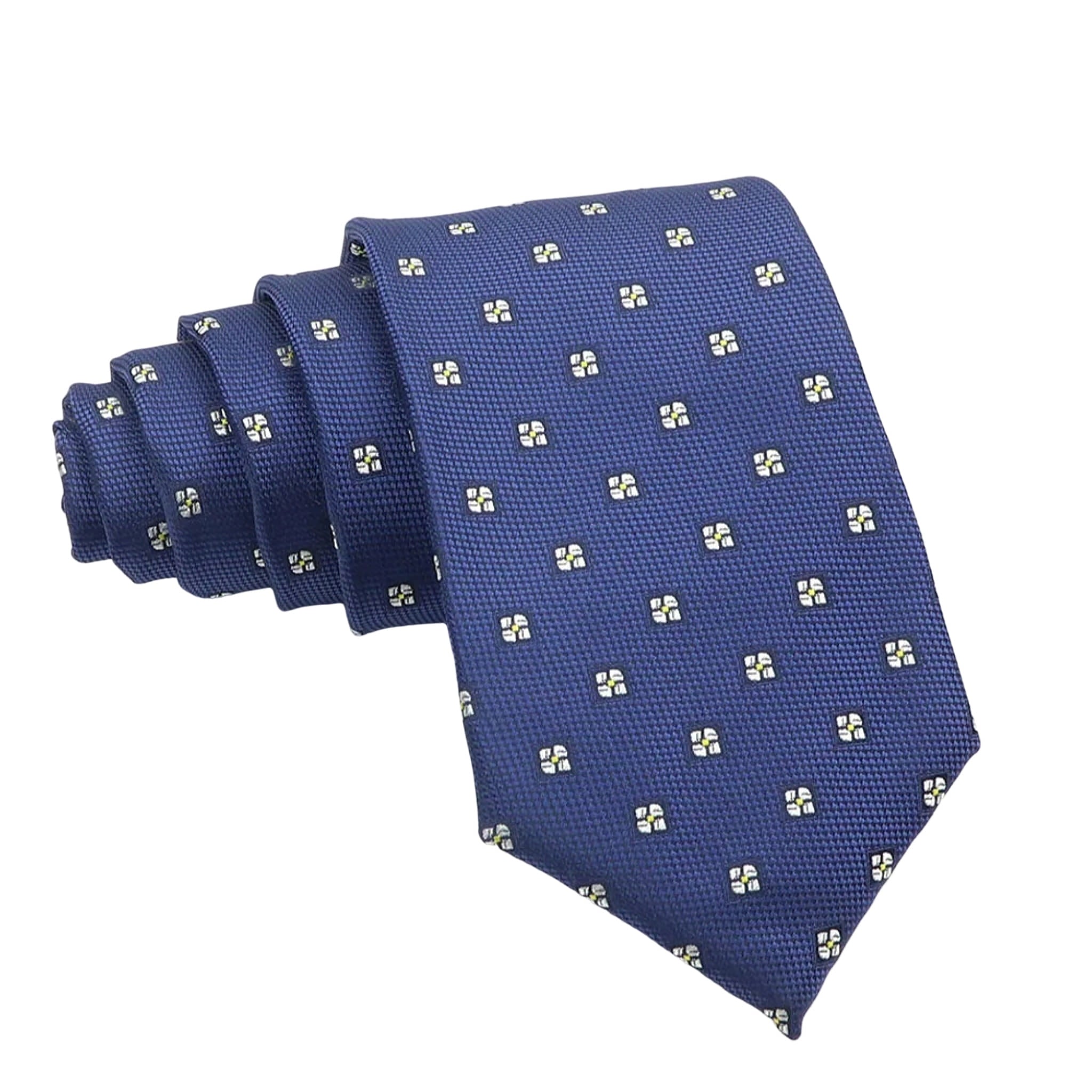 Navy Blue White Dotted Necktie