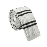 Gray Black Striped Necktie