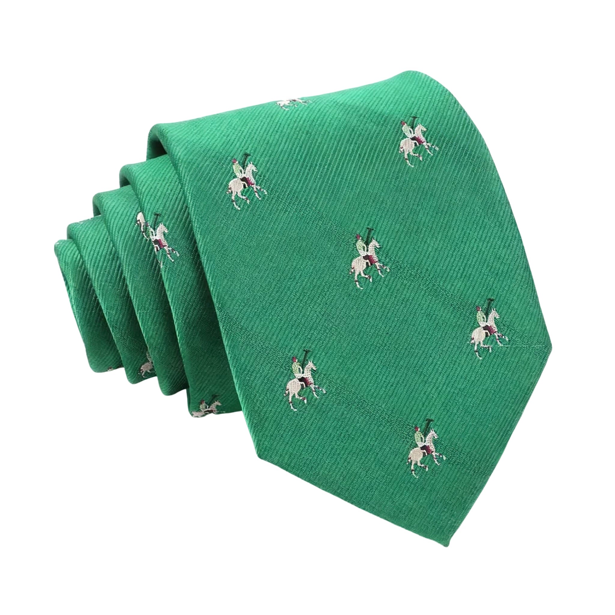 Green White Horseman Necktie