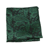 Black Green Paisley Pocket Square