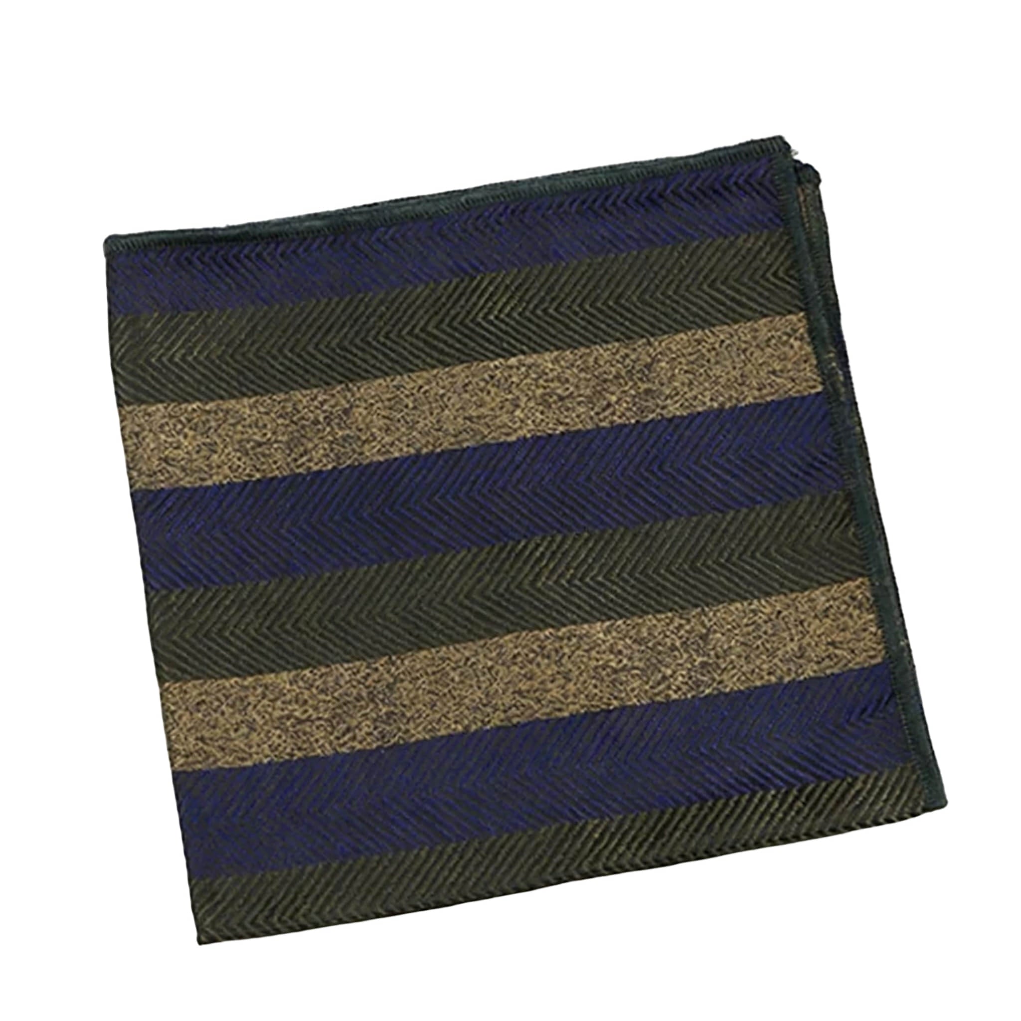 Green Blue Striped Pocket Square