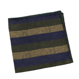 Green Blue Striped Pocket Square