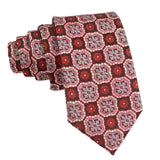 Burgundy Red Floral Necktie