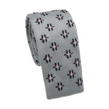 Gray Black Floral Necktie