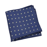 Navy Blue Yellow Dotted Pocket Square