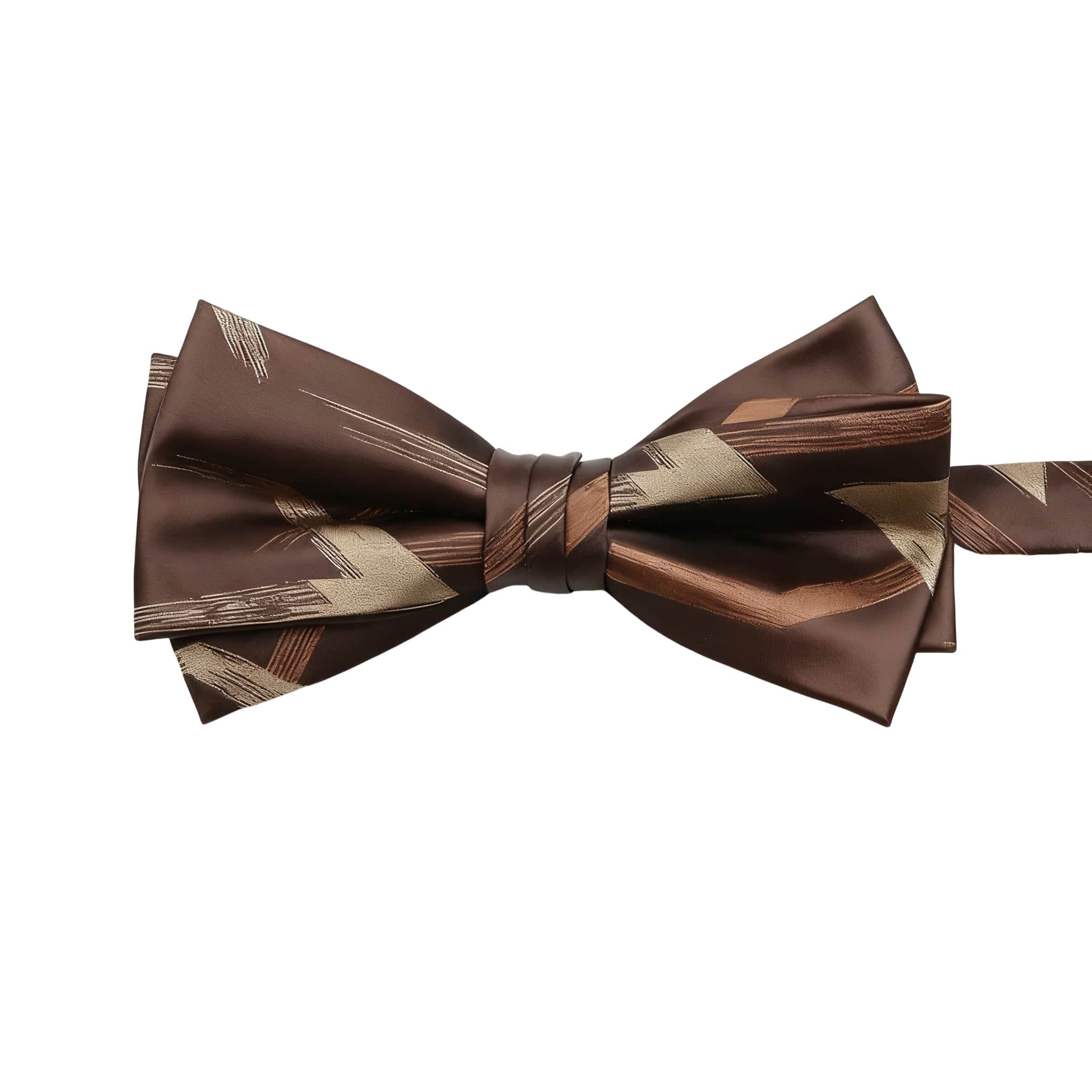 Brown Gold Striped Bowtie