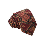 Burgundy Gold Abstract Necktie