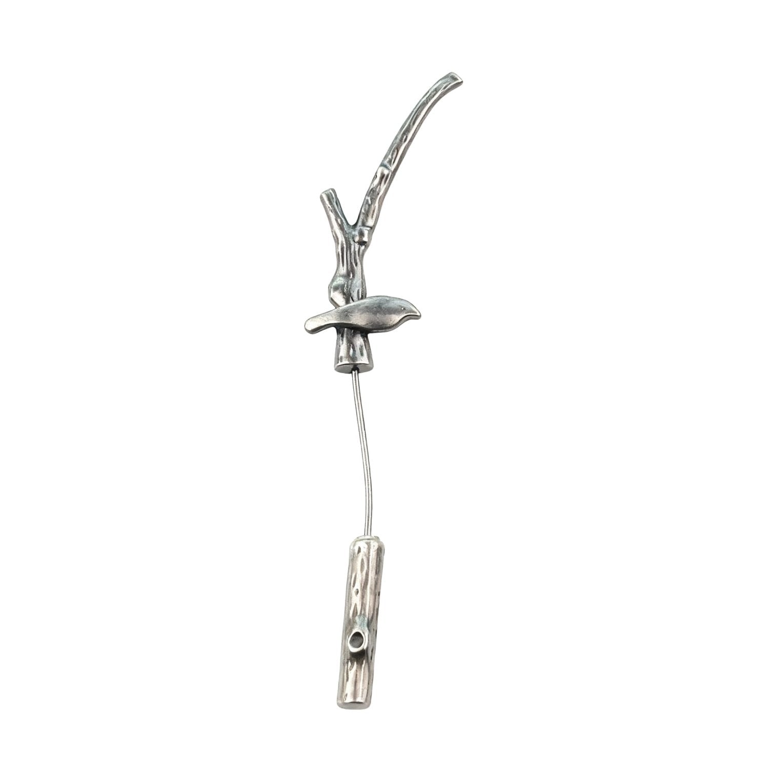 Silver Gray Bird Lapel Pin