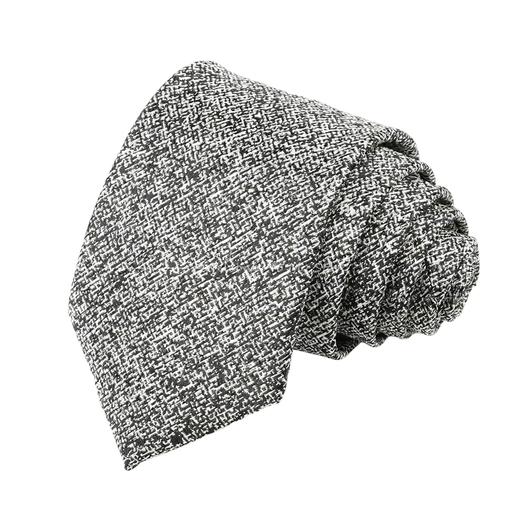 Gray White Textured Necktie