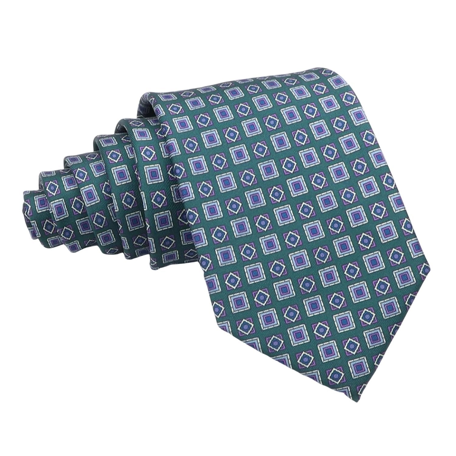 Teal with Purple Square Necktie