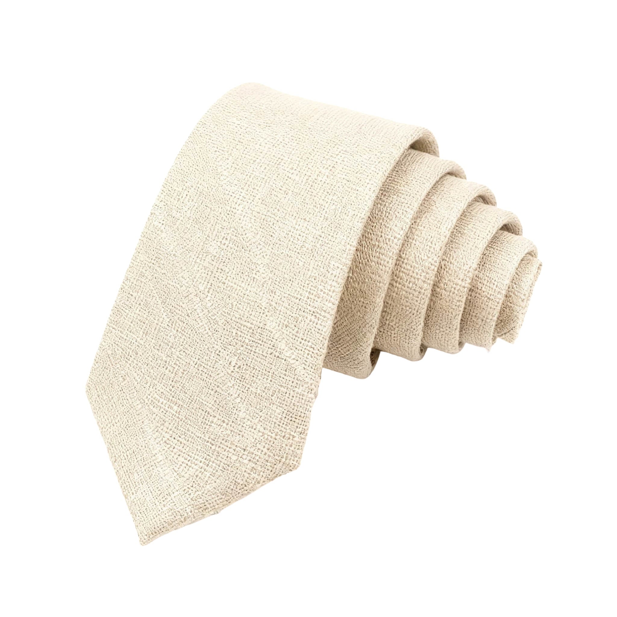 Beige Solid Necktie
