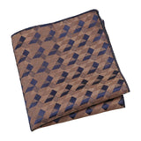 Brown Navy Geometric Pocket Square