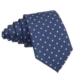 Navy With White Square Necktie