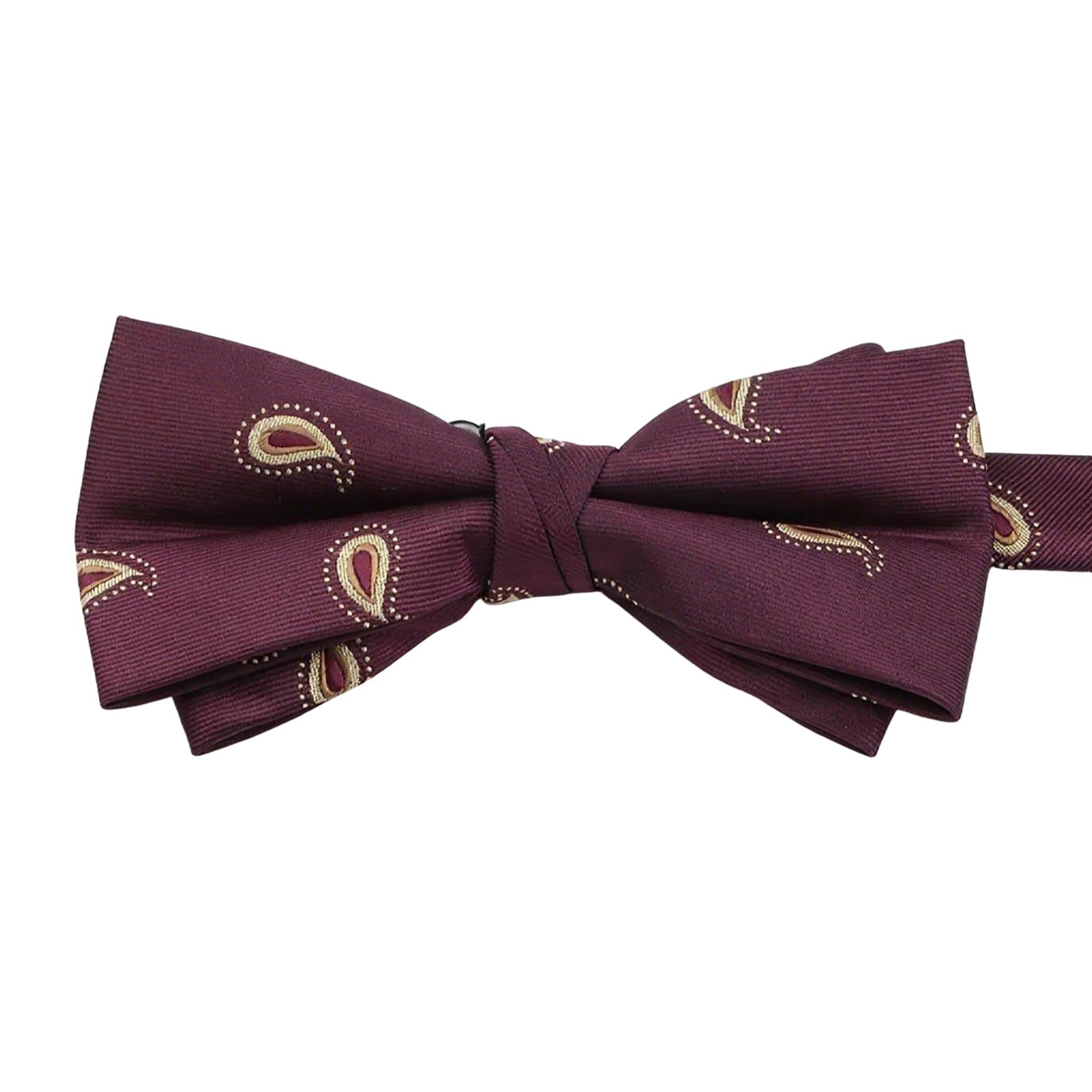 Burgundy Gold Paisley Bowtie