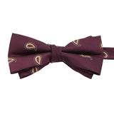 Burgundy Gold Paisley Bowtie