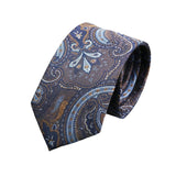 Brown Blue Paisley Necktie