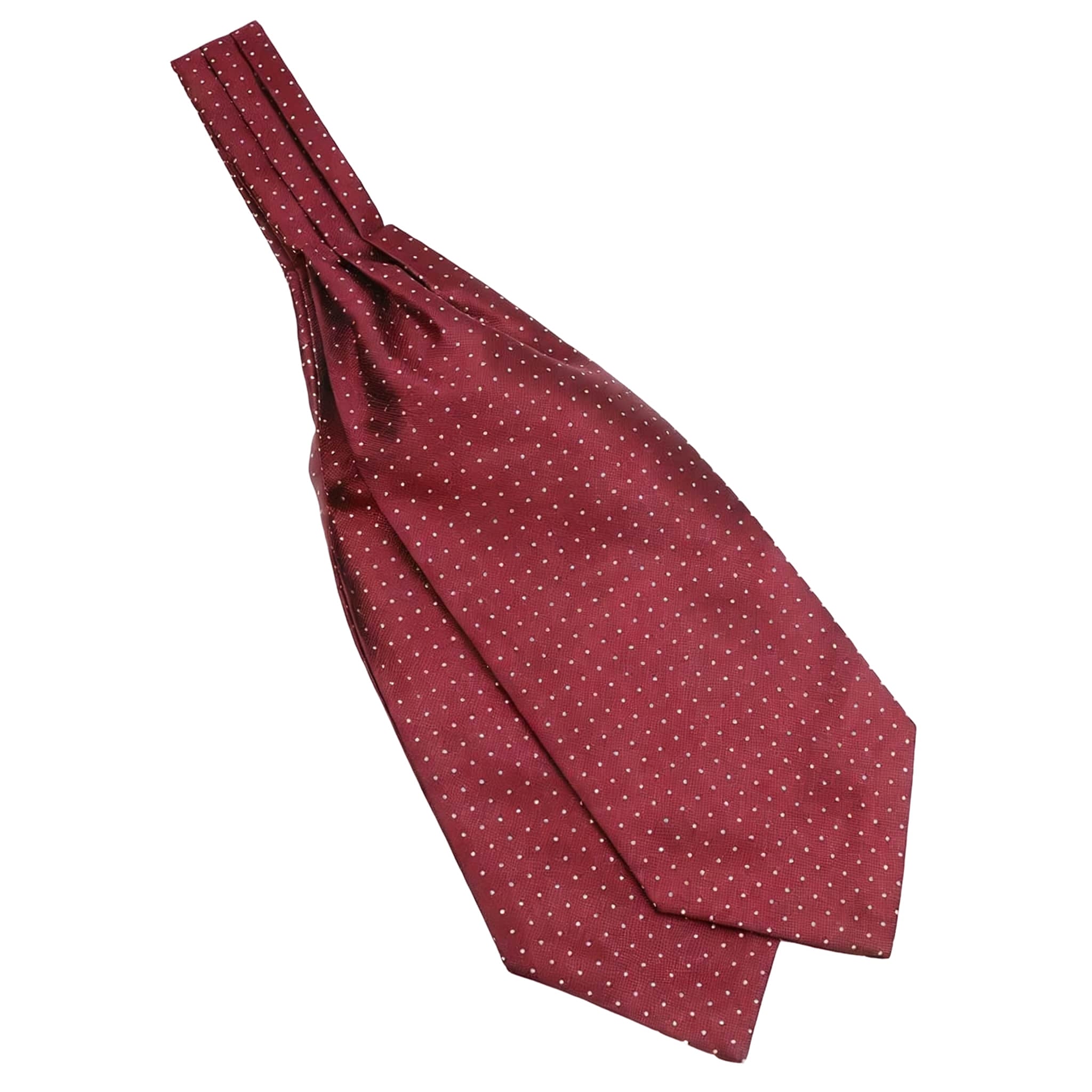 Burgundy White Polka Dot Ascot