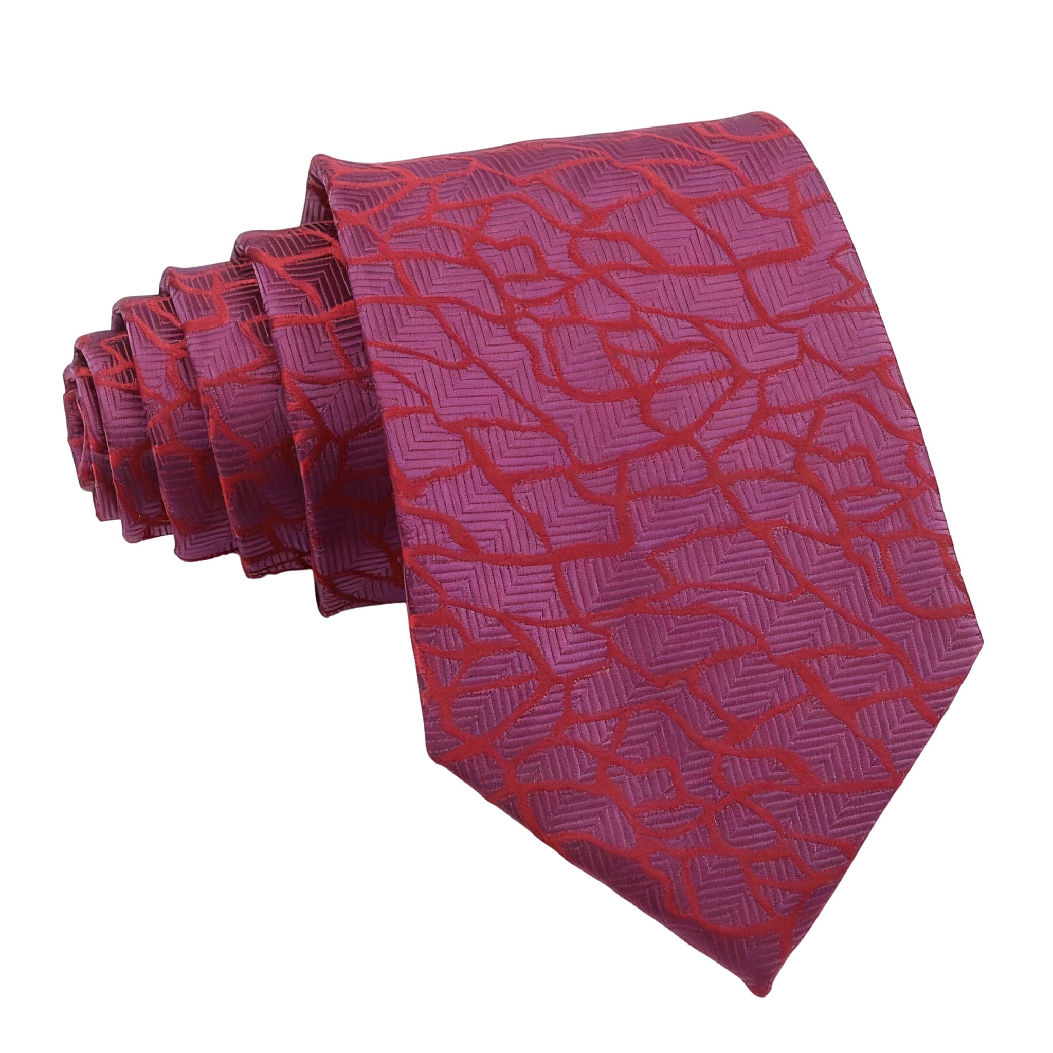 Purple With Red Abstract Geometric Necktie