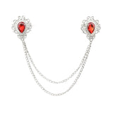 Silver Red Rhinestone Accessorie