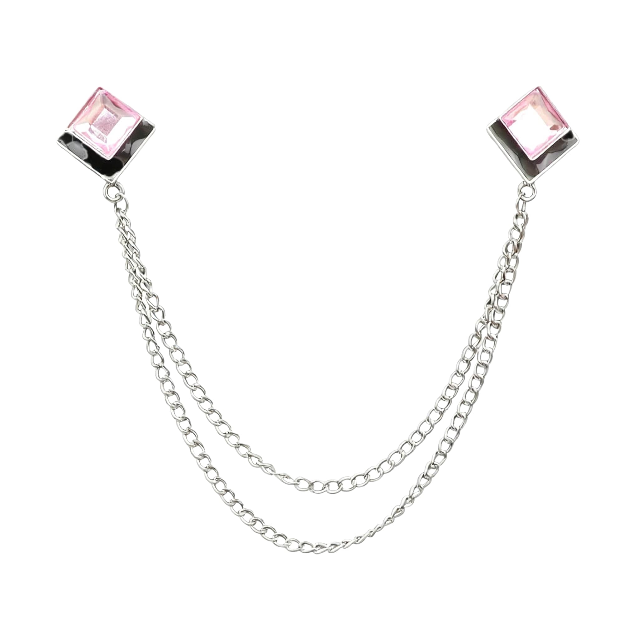 Silver Pink Solid Lapel Pin