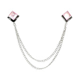 Silver Pink Solid Lapel Pin