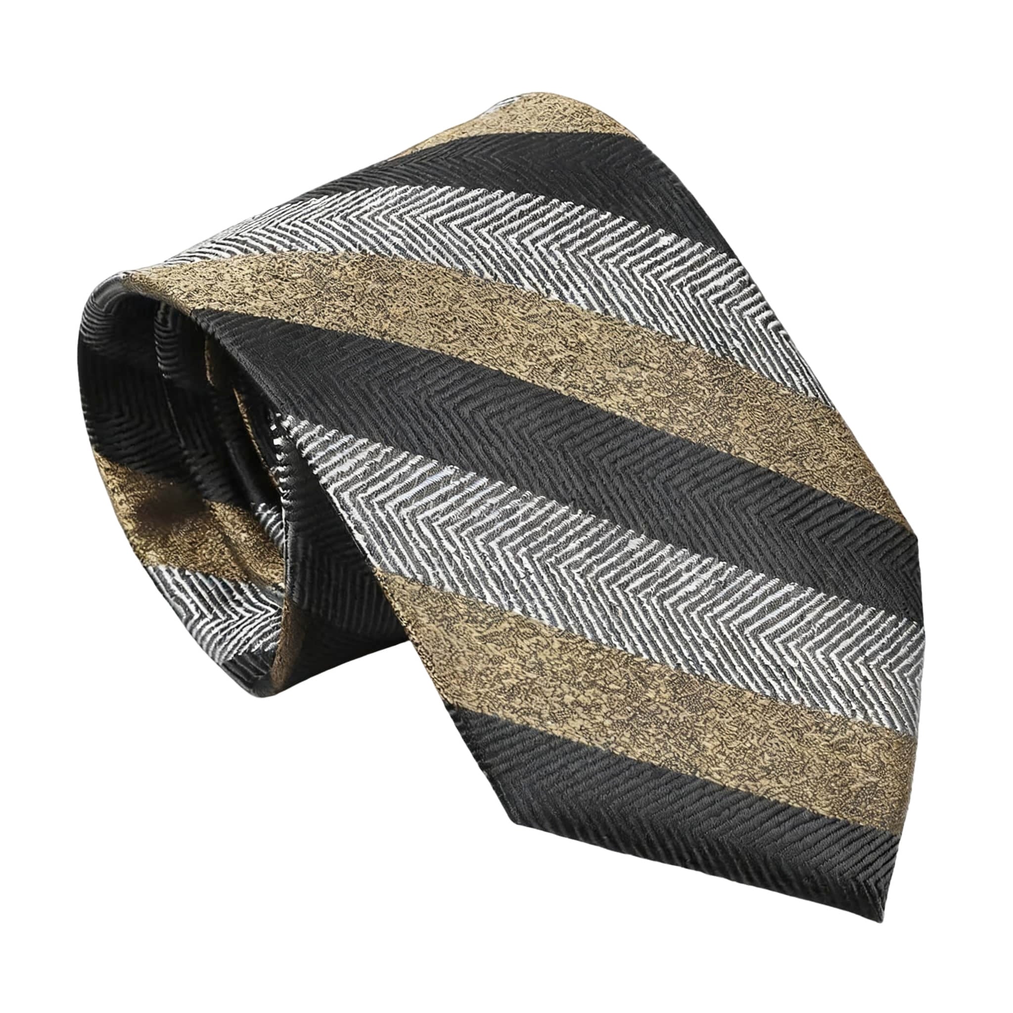 Black Gold Striped Necktie