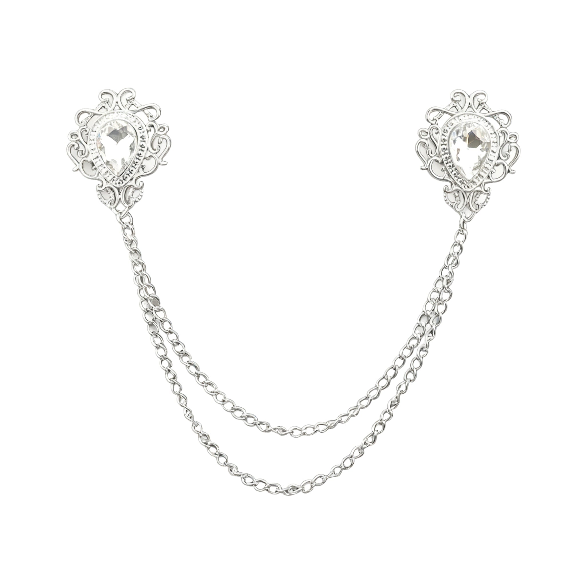 Silver White Rhinestone Accessorie