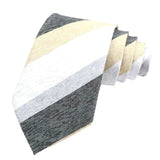 Gray White Striped Necktie
