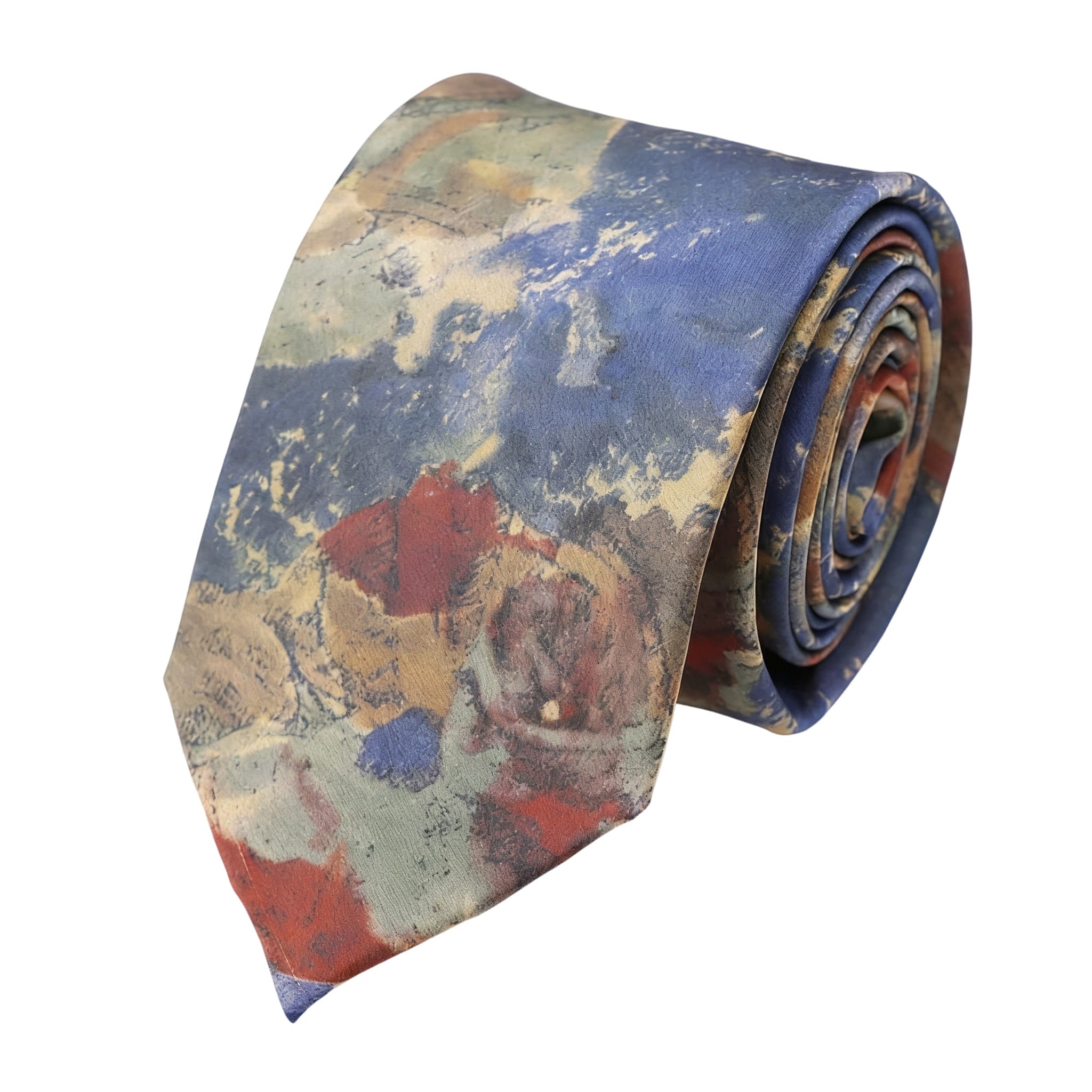 Blue With Multicolor Abstract Necktie