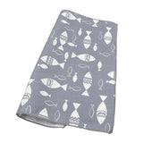 Gray White Fish Pocket Square