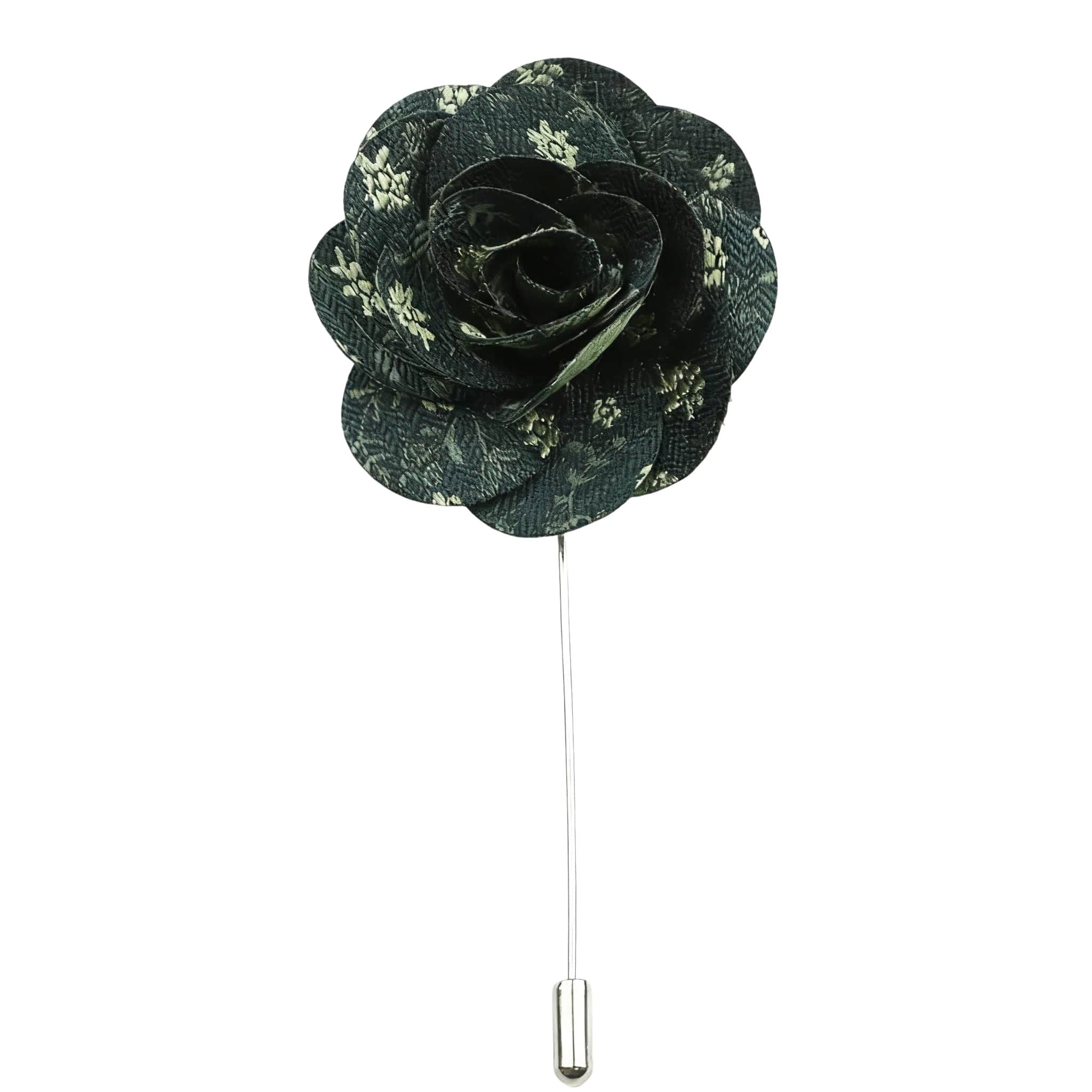 Dark Green Light Green Floral Lapel Pin