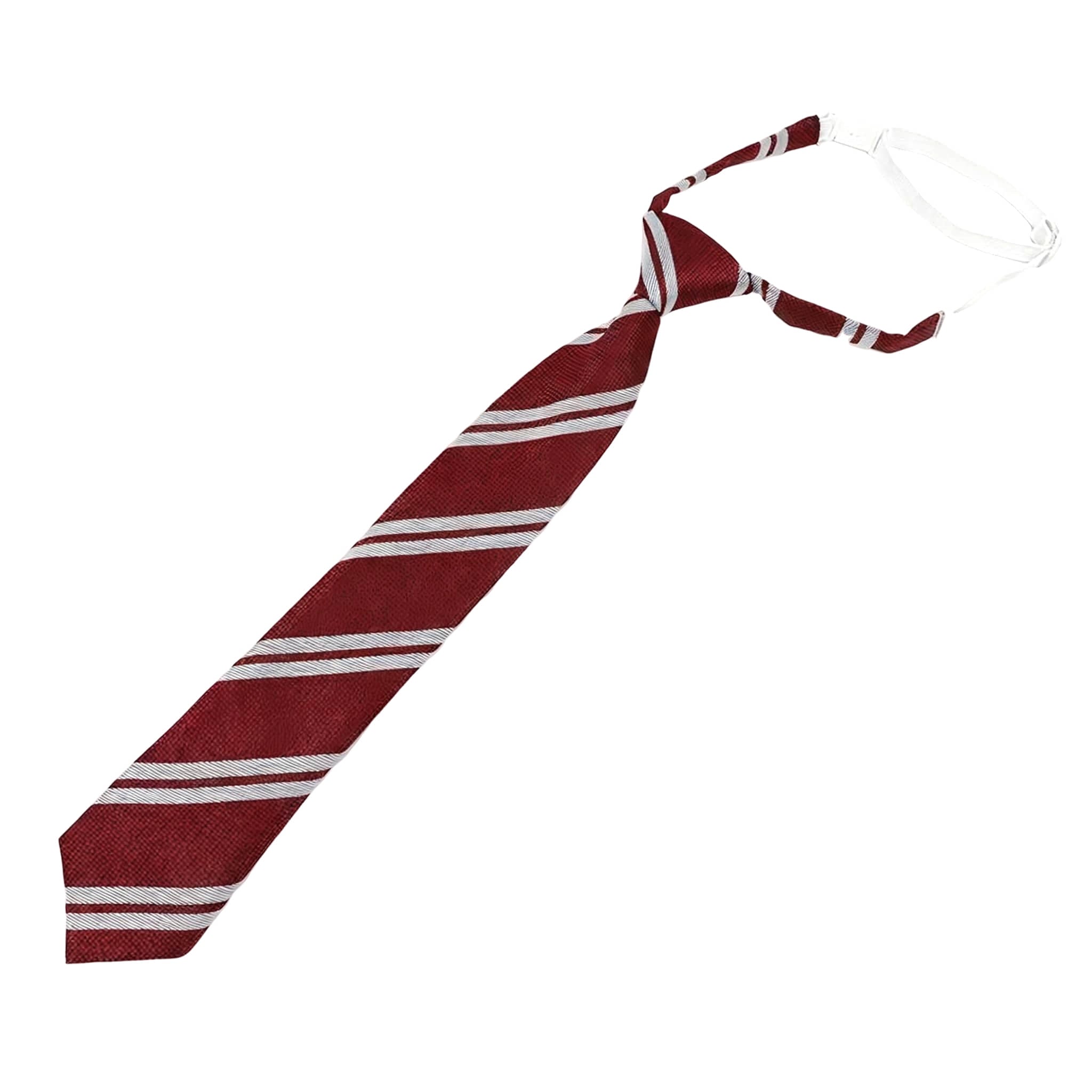 Maroon With White Stripes Necktie