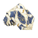 Beige Blue Chain Necktie