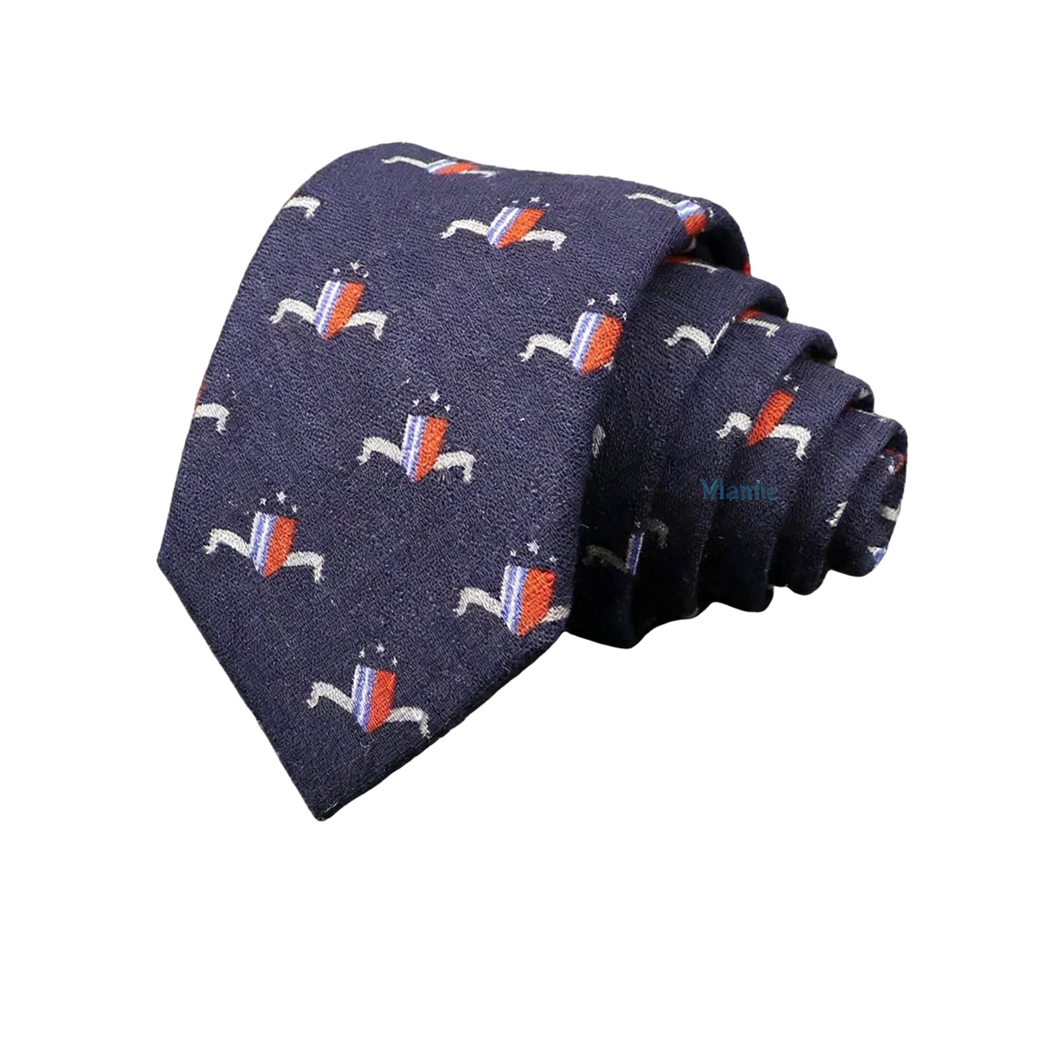 Navy Blue Orange Duck Necktie