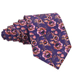 Purple With Red Floral Necktie