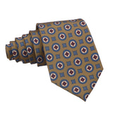 Khaki Blue Geometric Necktie