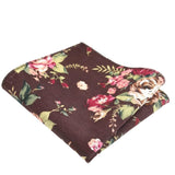 Brown Floral Pocket Square
