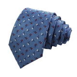 Blue Red Floral Necktie