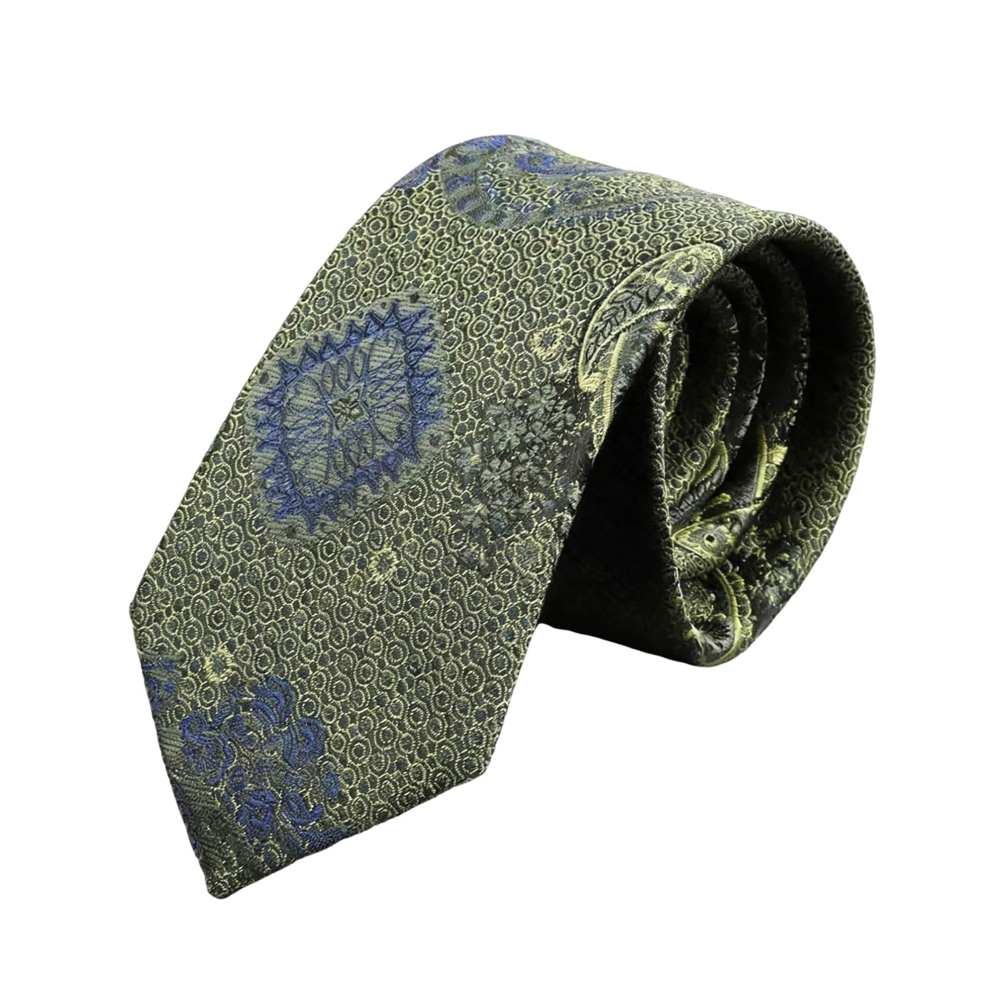 Green Blue Paisley Necktie