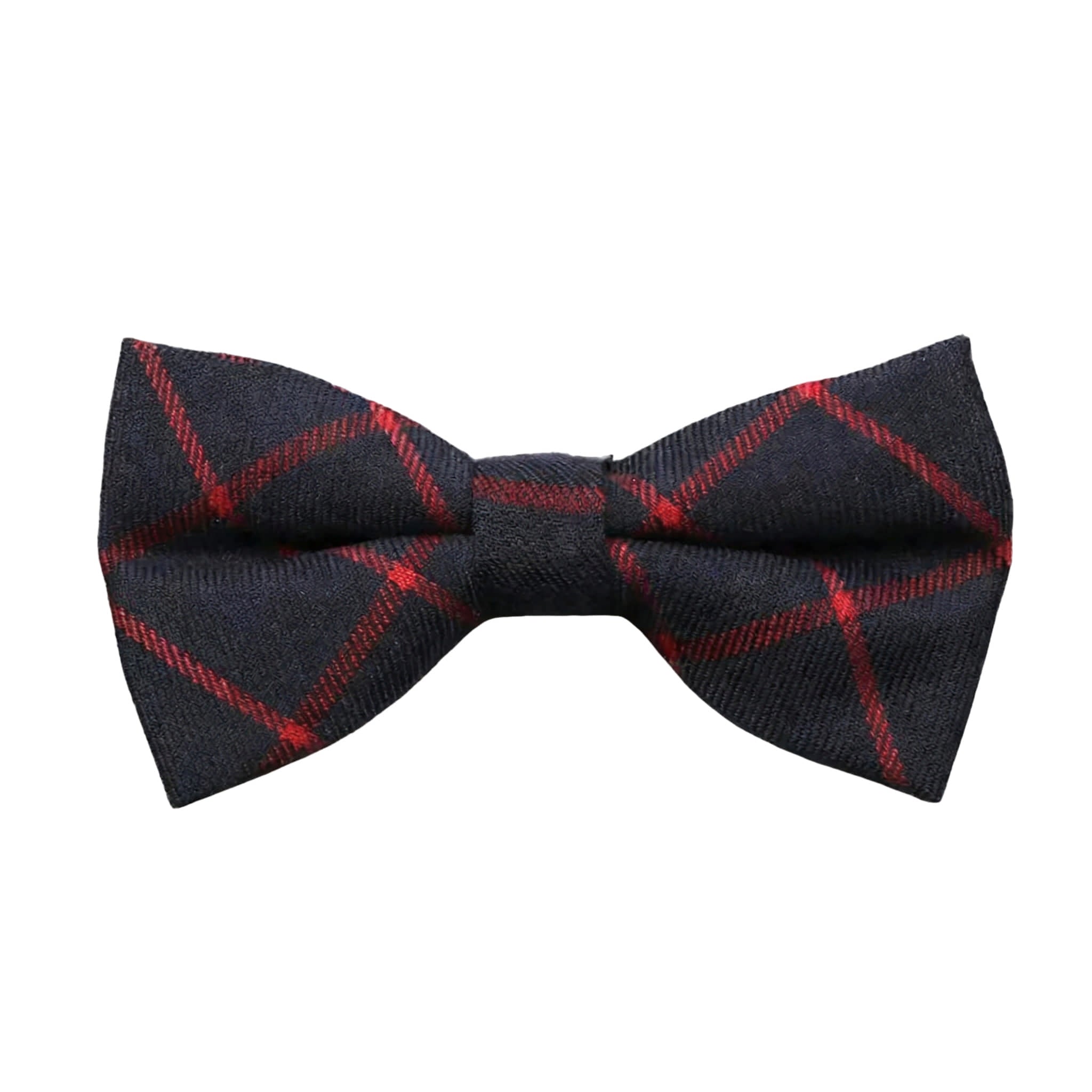 Navy Blue Red Plaid Bowtie