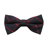 Navy Blue Red Plaid Bowtie
