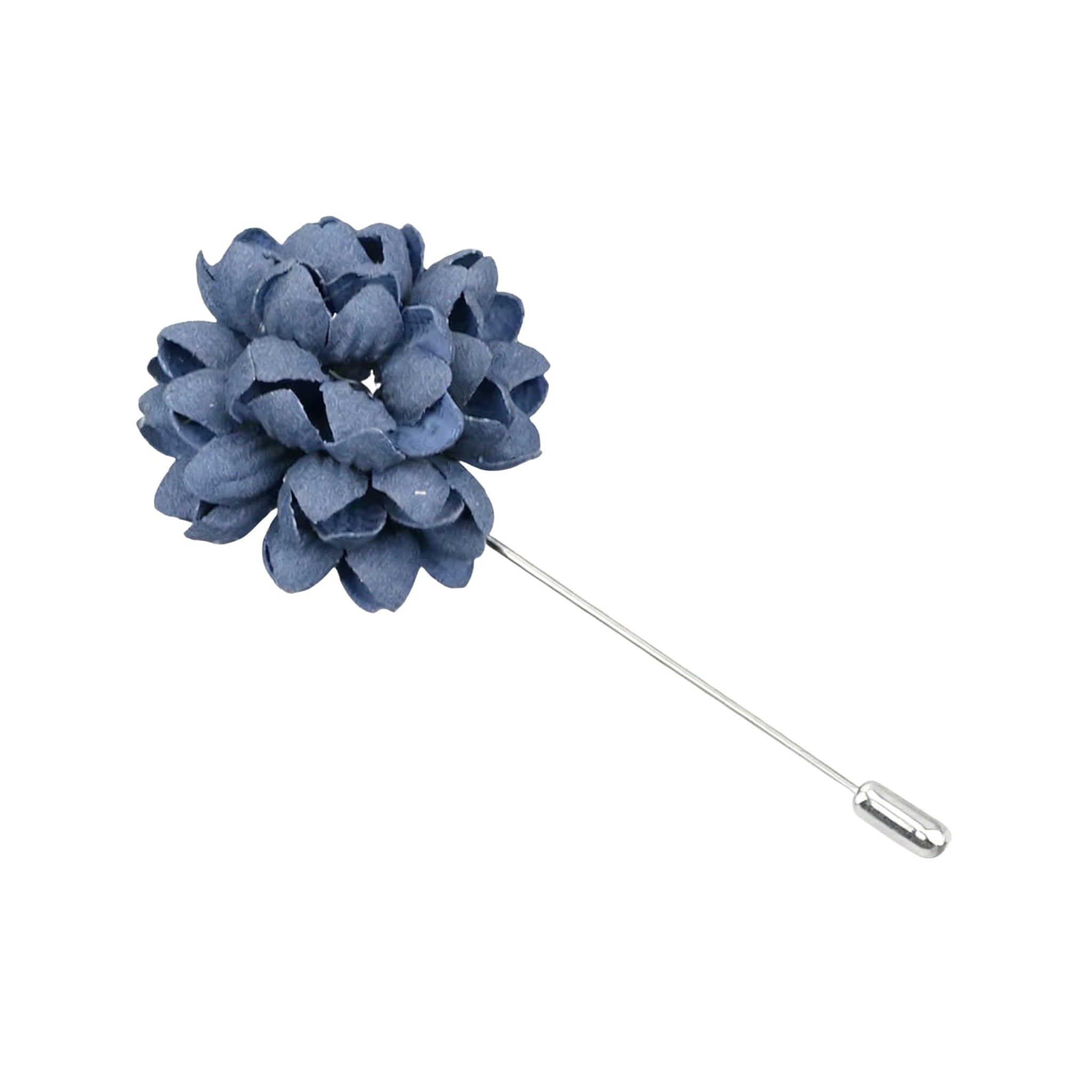Black Blue Floral Lapel Pin
